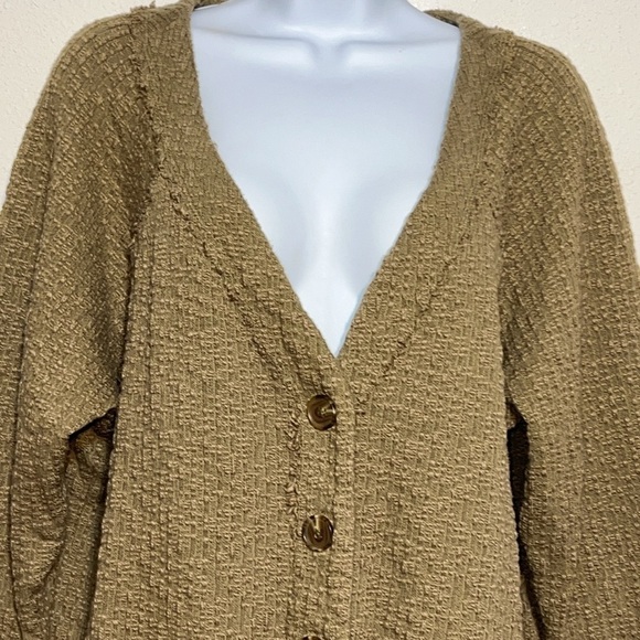 Two By Vince Camuto Womens Buttondown Cropped Lag & Look Waffle Sweater XXL - Picture 5 of 13